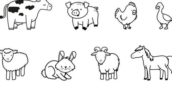 animales de granja para colorear