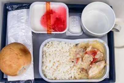 comida en el avion