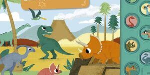 dinosaurios y ninos aprendiendo juntos