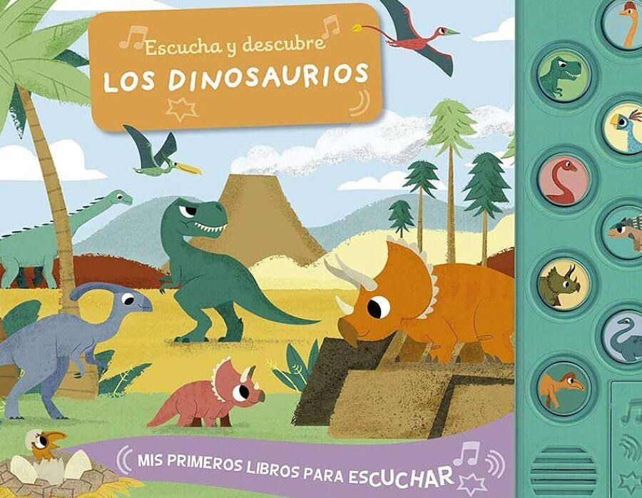 dinosaurios y ninos aprendiendo juntos