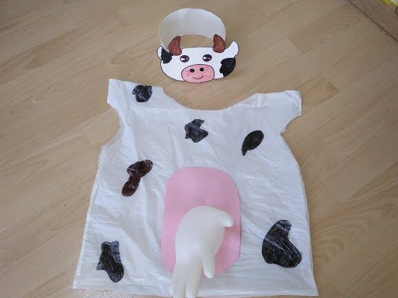 disfraz de vaca casero