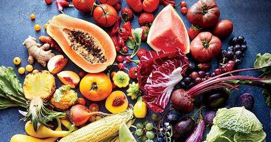 frutas saludables y fibrosas