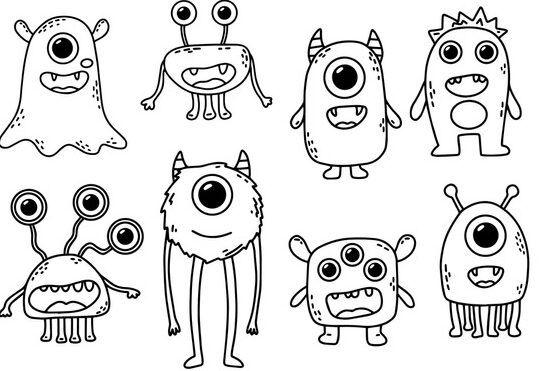 monstruos coloridos para colorear