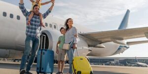 padres e hijos viajando juntos
