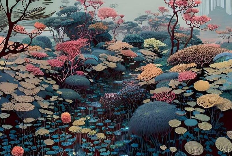paisaje exotico y colorido