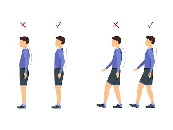 postura correcta al caminar