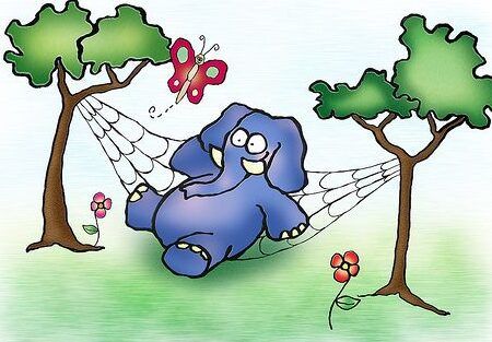 un elefante balanceandose