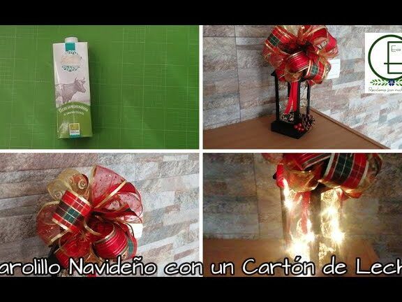 farol navideno hecho con leche