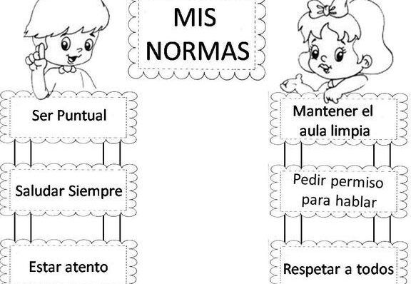 normas de clase para colorear