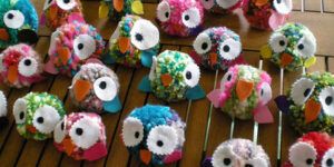 pompones de lana divertidos