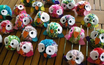 pompones de lana divertidos