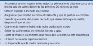 lactancia exclusiva y recomendaciones clave