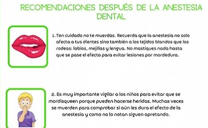 recomendaciones postanestesia en odontologia infantil